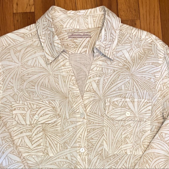 Linen/Cotton Cool V-Neck Button Shirt - Picture 2 of 8